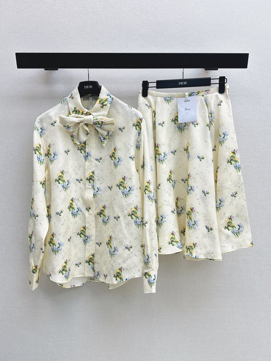 26ss Jacquard Floral Shirt / Skirt