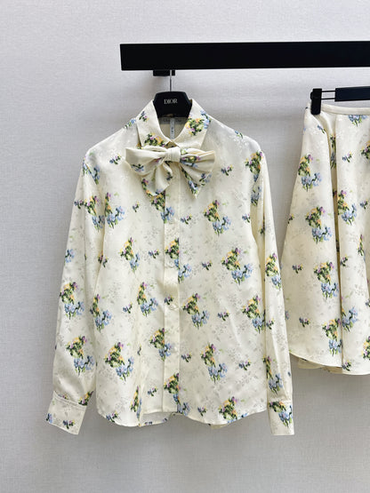 26ss Jacquard Floral Shirt / Skirt