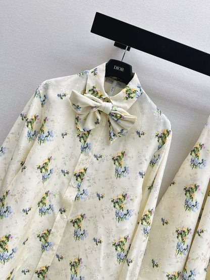 26ss Jacquard Floral Shirt / Skirt