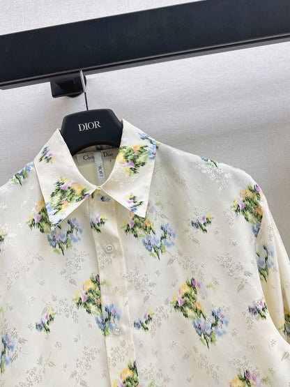 26ss Jacquard Floral Shirt / Skirt
