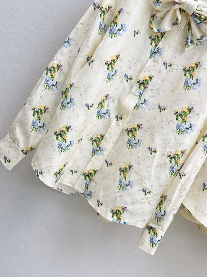 26ss Jacquard Floral Shirt / Skirt