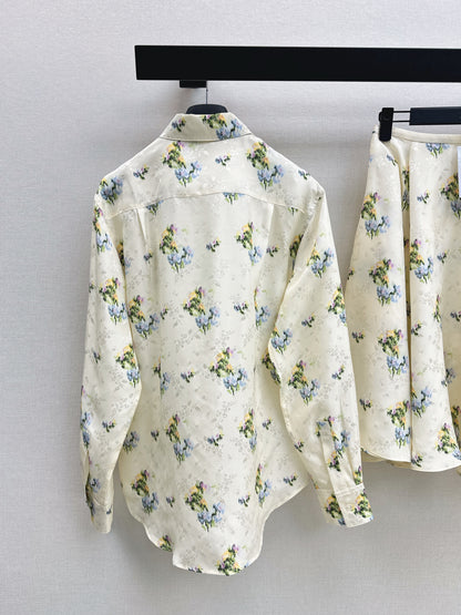 26ss Jacquard Floral Shirt / Skirt