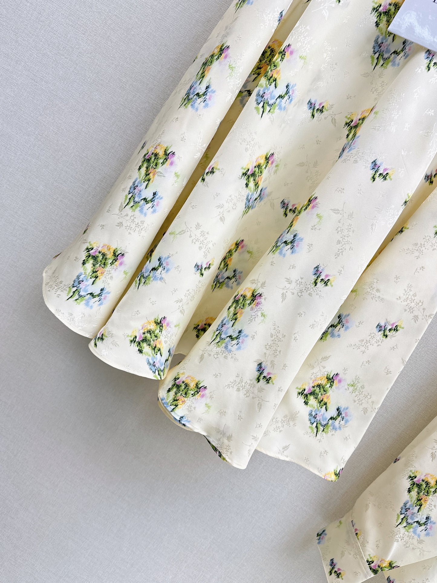 26ss Jacquard Floral Shirt / Skirt