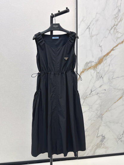 26ss Triangle Logo Decorative Nylon Dress