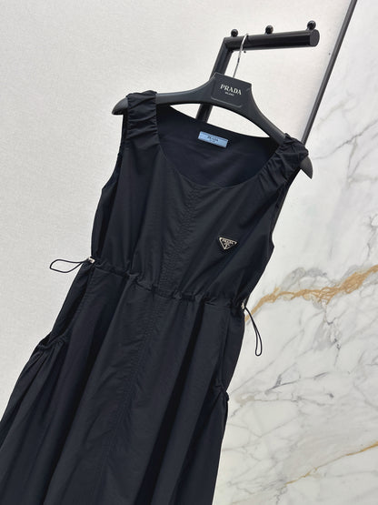 26ss Triangle Logo Decorative Nylon Dress