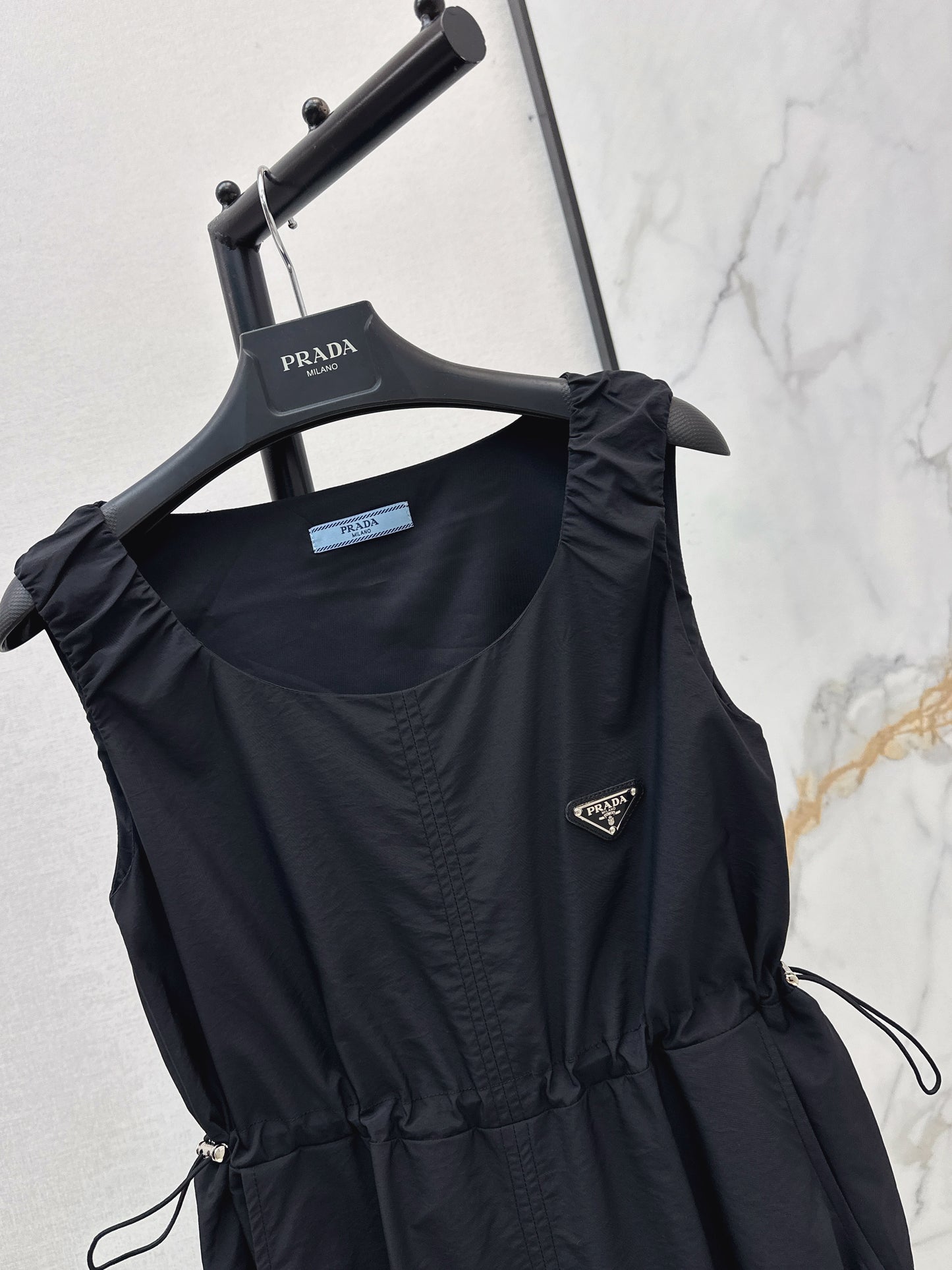 26ss Triangle Logo Decorative Nylon Dress