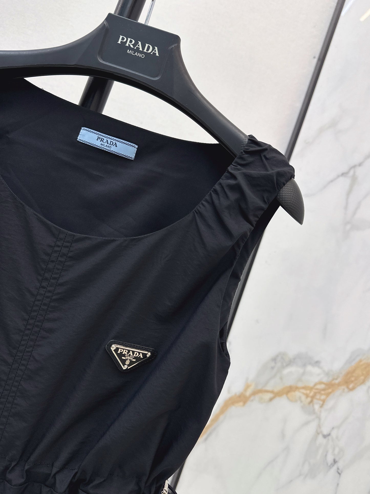 26ss Triangle Logo Decorative Nylon Dress