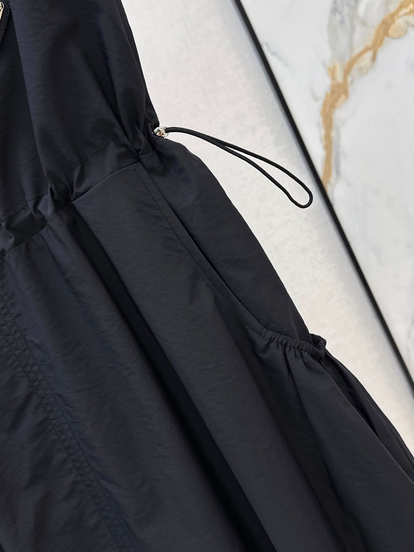 26ss Triangle Logo Decorative Nylon Dress
