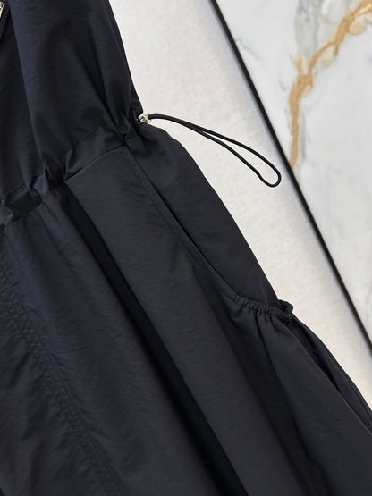 26ss Triangle Logo Decorative Nylon Dress