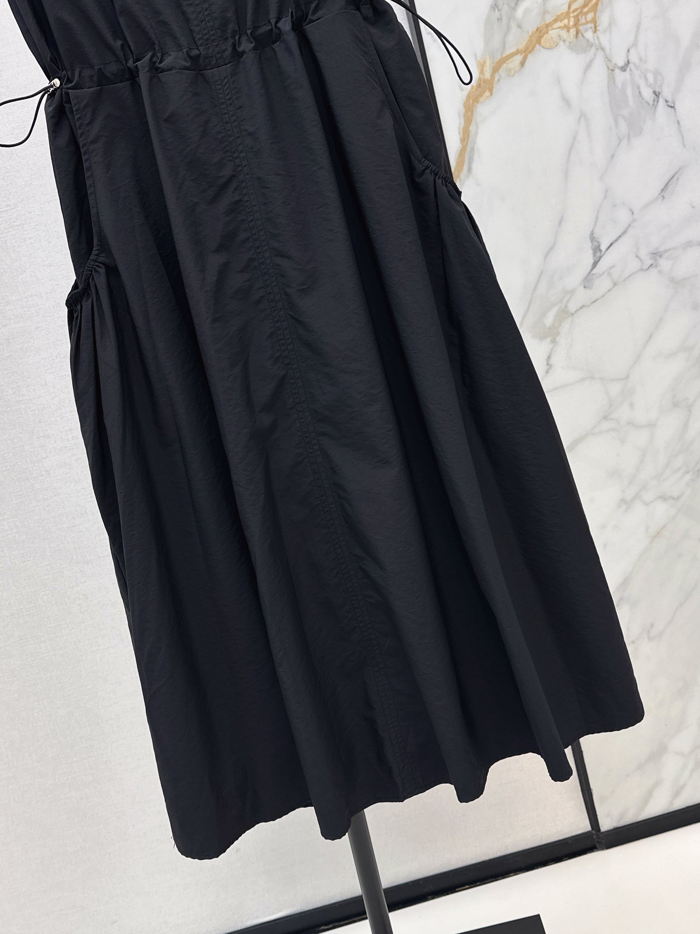 26ss Triangle Logo Decorative Nylon Dress