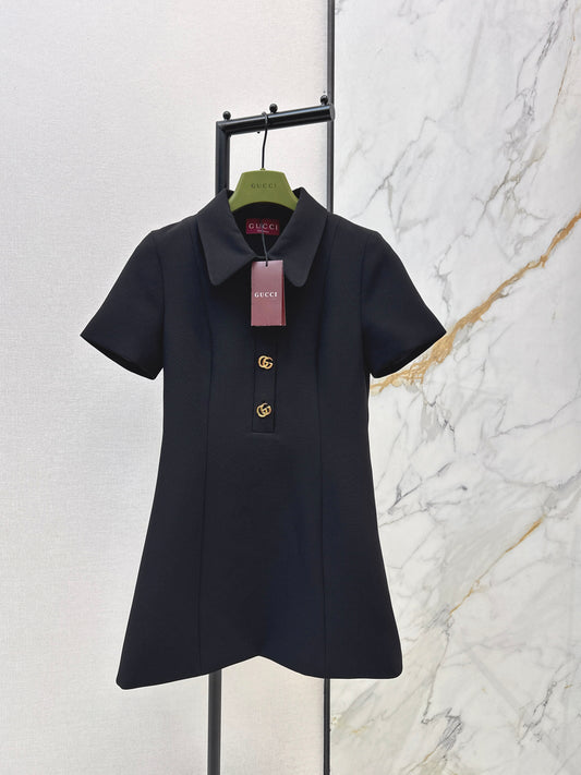 26ss Hardware Decorative Lapel Dress