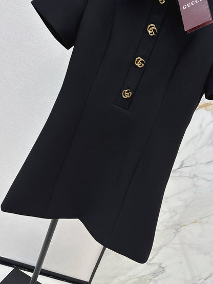 26ss Hardware Decorative Lapel Dress