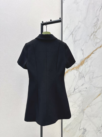 26ss Hardware Decorative Lapel Dress