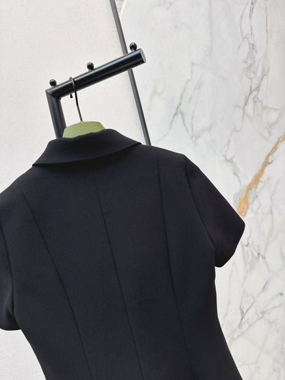 26ss Hardware Decorative Lapel Dress