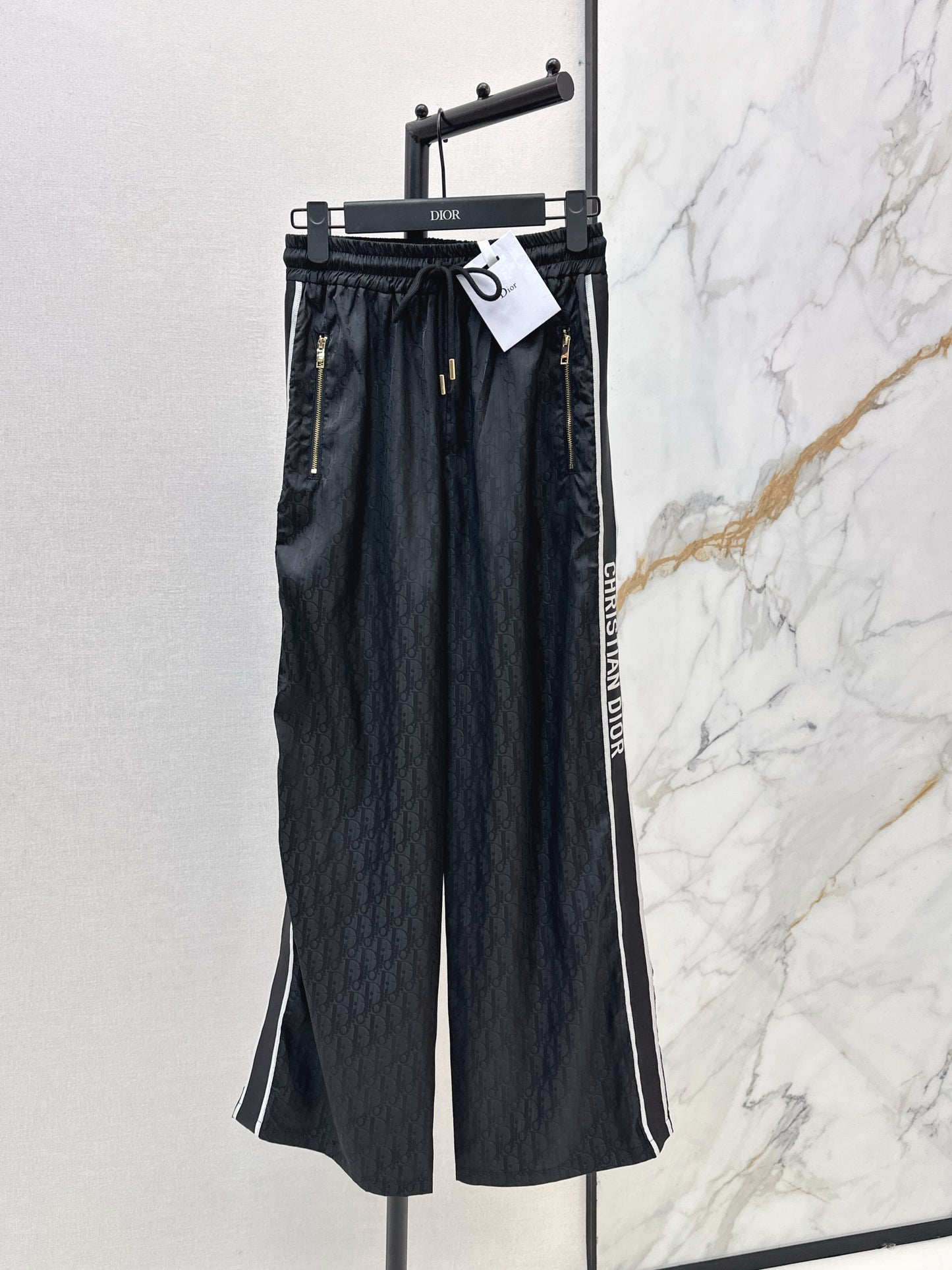 26ss Jacquard elastic waist straight pants