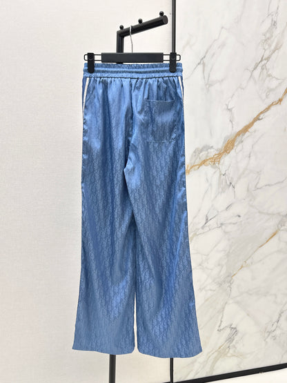 26ss Jacquard elastic waist straight pants