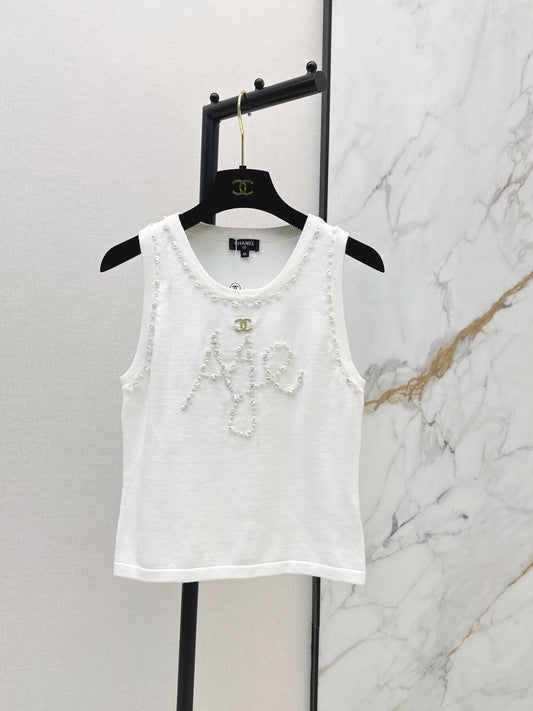 26ss Beaded Embellished Knit Vest