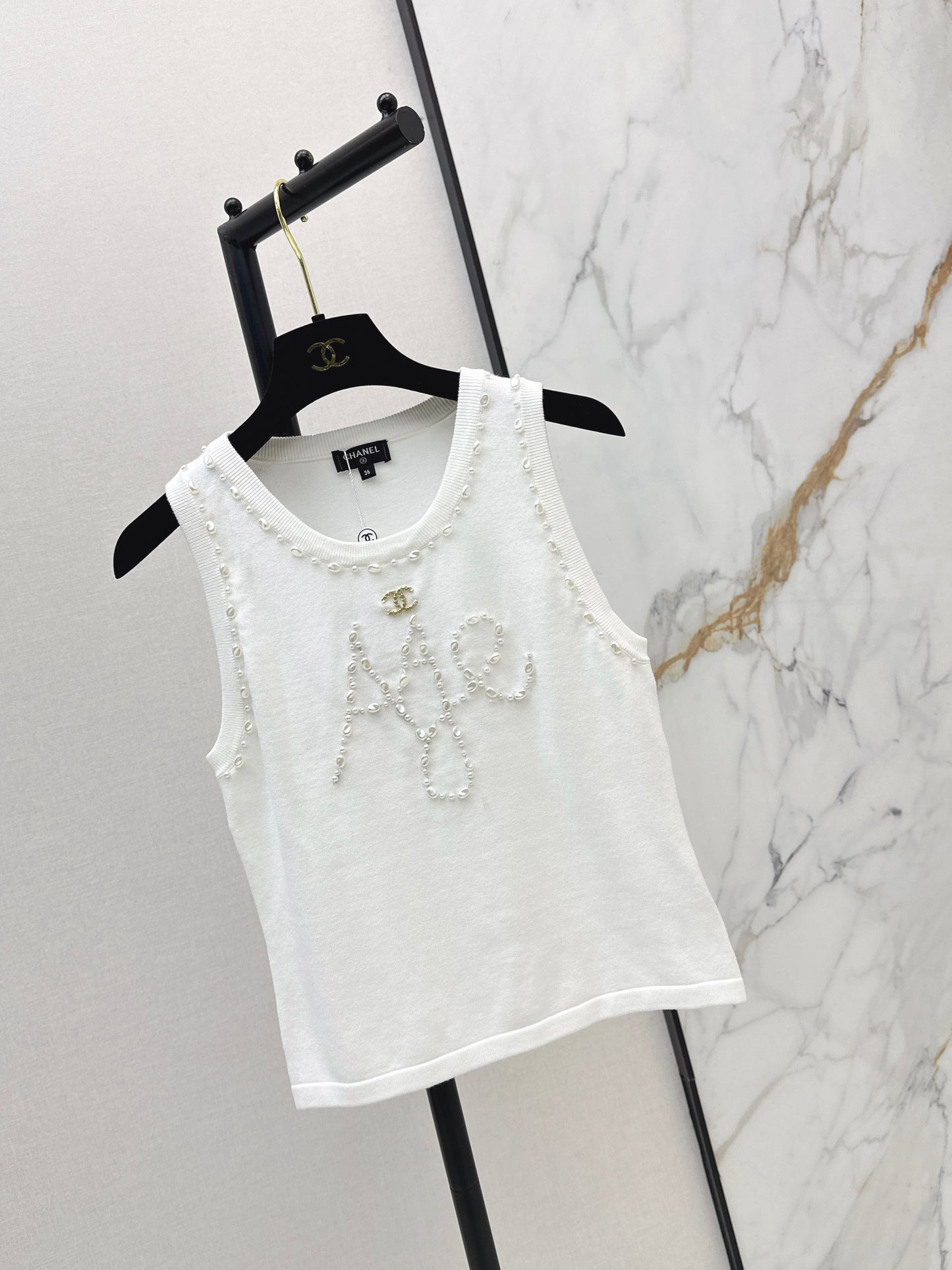 26ss Beaded Embellished Knit Vest