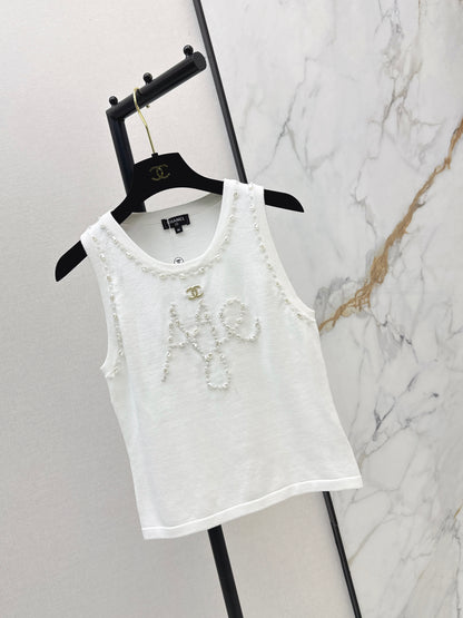 26ss Beaded Embellished Knit Vest