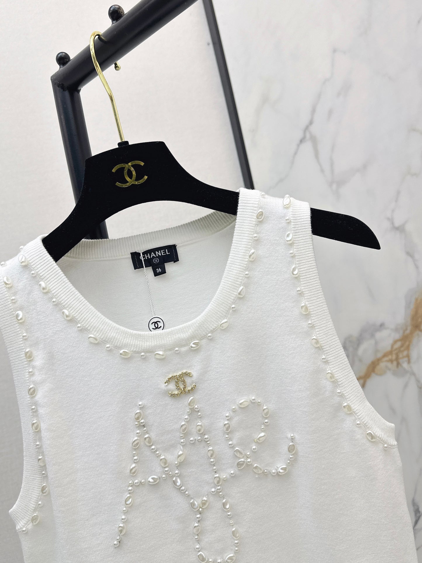 26ss Beaded Embellished Knit Vest