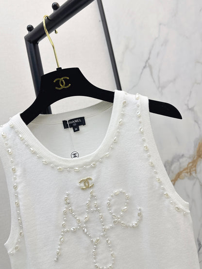 26ss Beaded Embellished Knit Vest