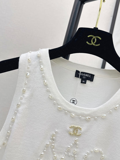 26ss Beaded Embellished Knit Vest