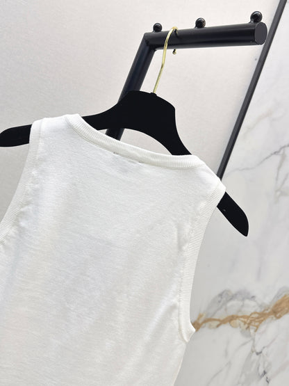 26ss Beaded Embellished Knit Vest
