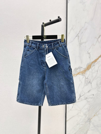 26ss Backpack Buckle Straight-Leg Denim Mid-Length Shorts