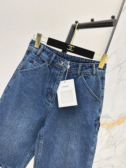 26ss Backpack Buckle Straight-Leg Denim Mid-Length Shorts