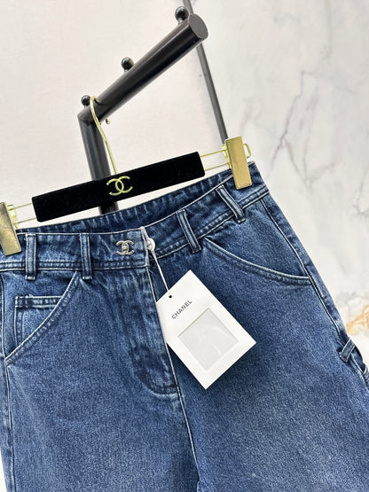 26ss Backpack Buckle Straight-Leg Denim Mid-Length Shorts