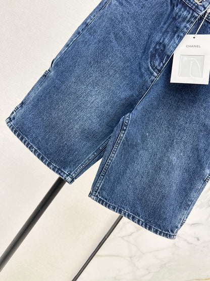 26ss Backpack Buckle Straight-Leg Denim Mid-Length Shorts