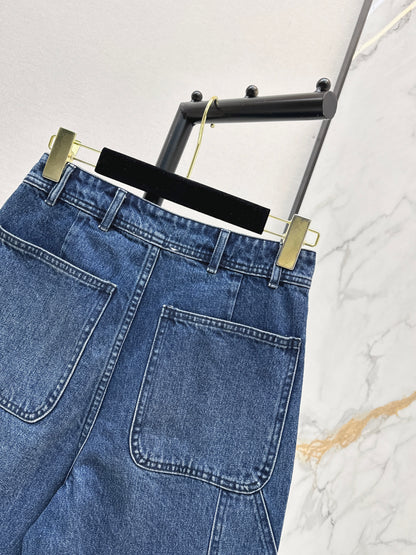 26ss Backpack Buckle Straight-Leg Denim Mid-Length Shorts