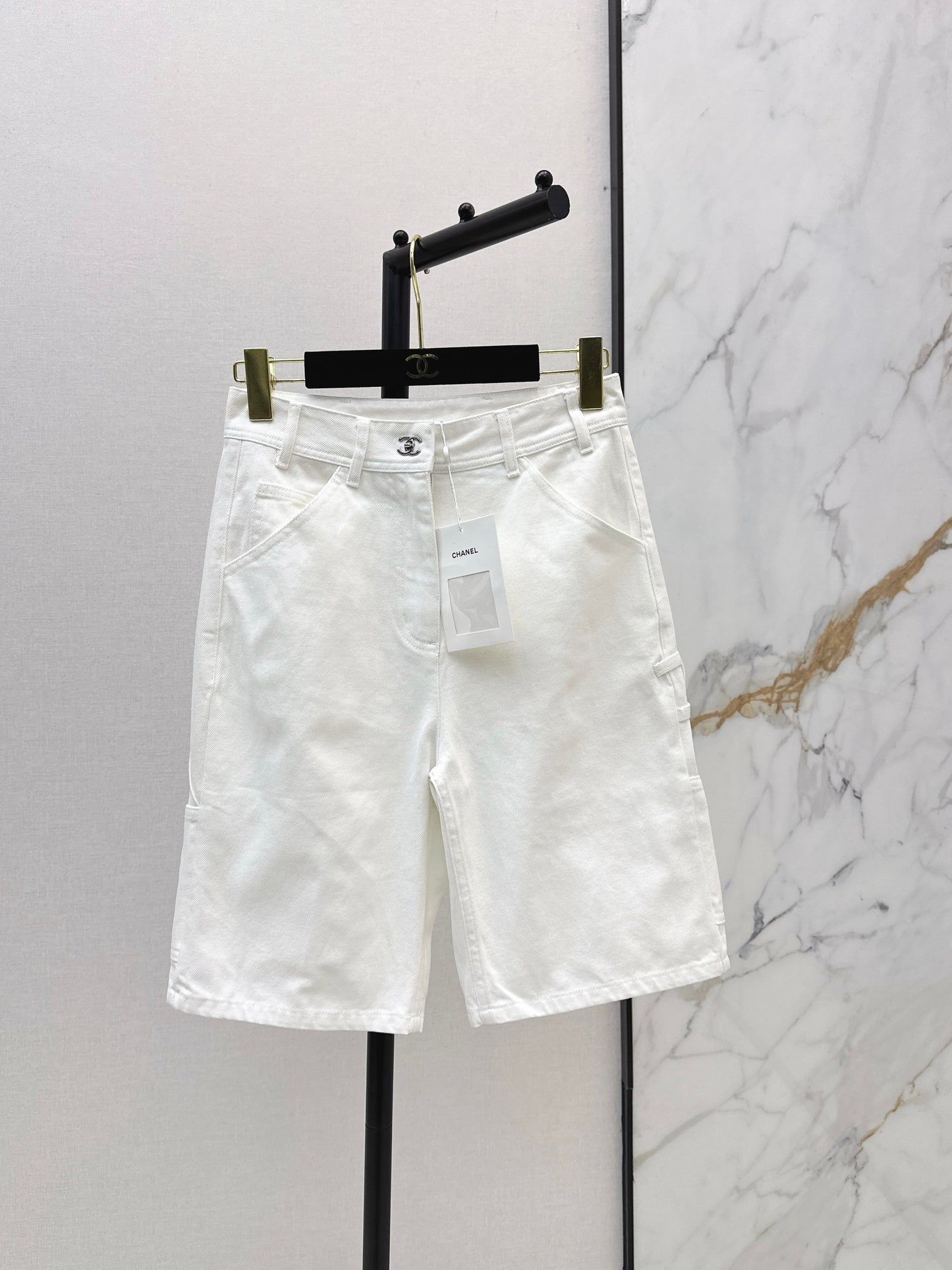 26ss Backpack Buckle Straight-Leg Denim Mid-Length Shorts