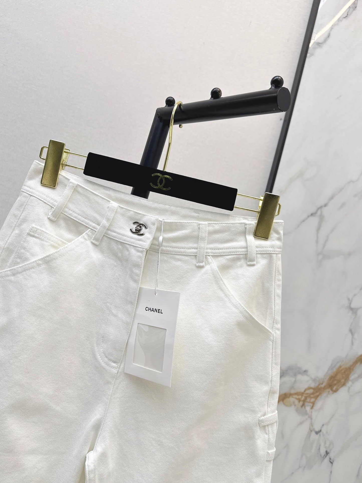 26ss Backpack Buckle Straight-Leg Denim Mid-Length Shorts