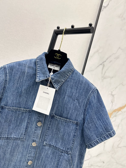 26ss Denim Short-Sleeve Shirt
