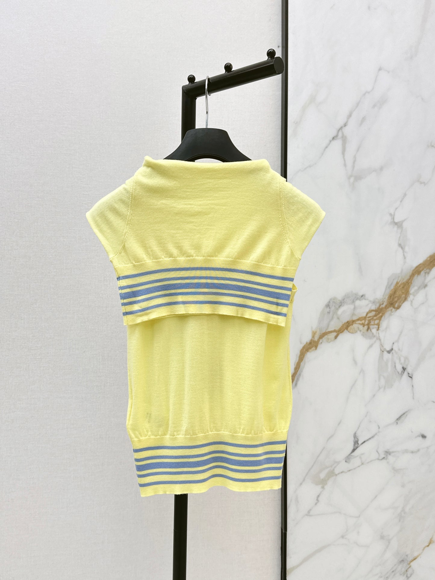 26ss Navy-style temperament faux layered vest