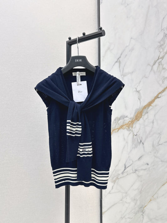 26ss Navy-style temperament faux layered vest