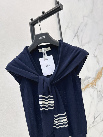 26ss Navy-style temperament faux layered vest