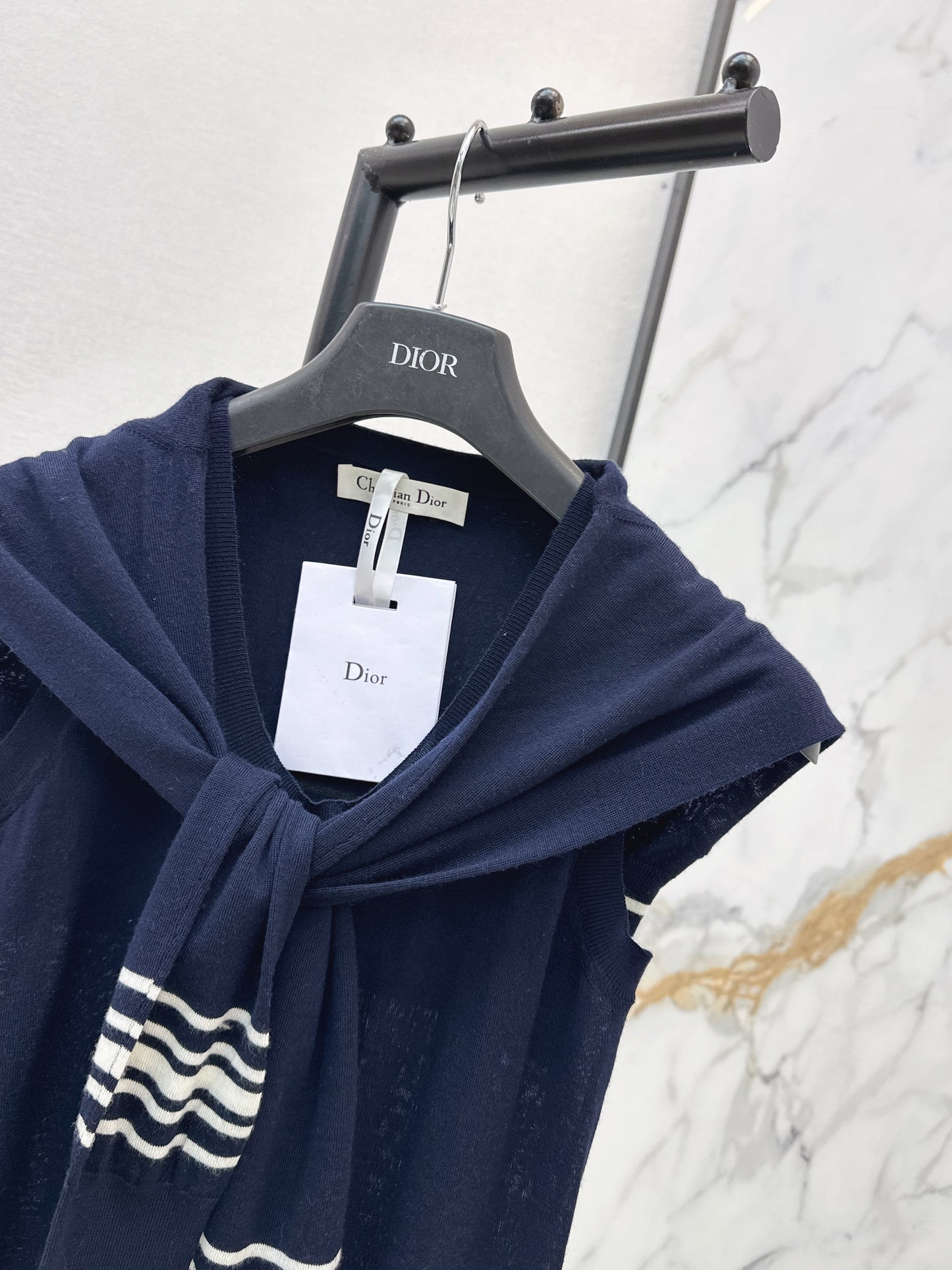 26ss Navy-style temperament faux layered vest