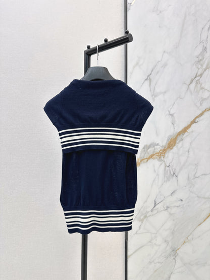 26ss Navy-style temperament faux layered vest