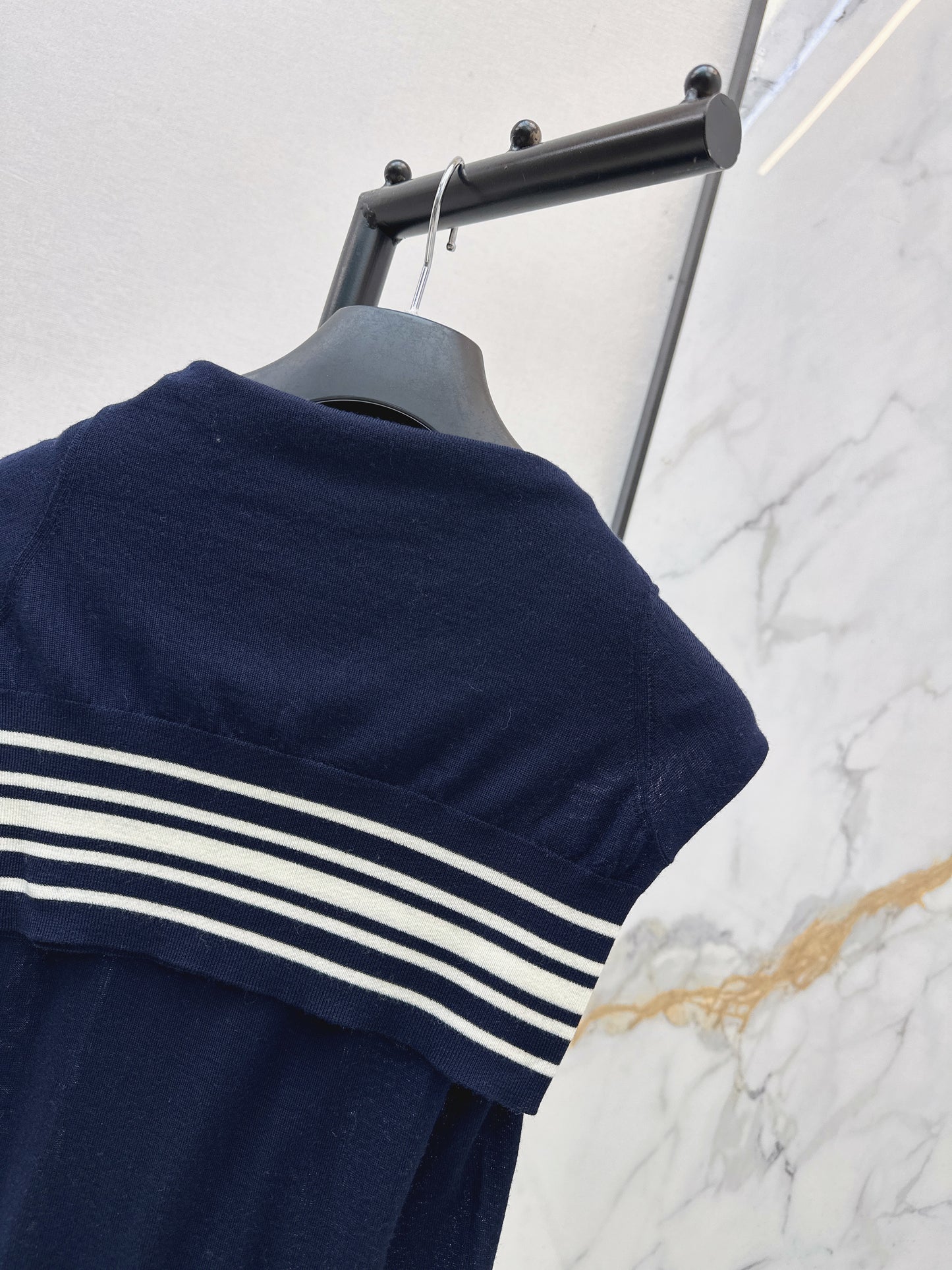 26ss Navy-style temperament faux layered vest