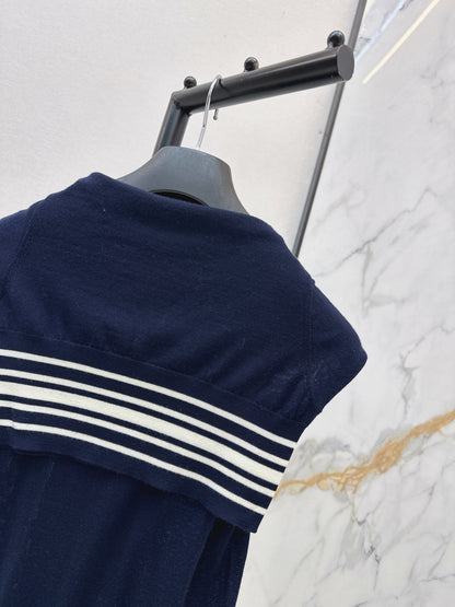26ss Navy-style temperament faux layered vest