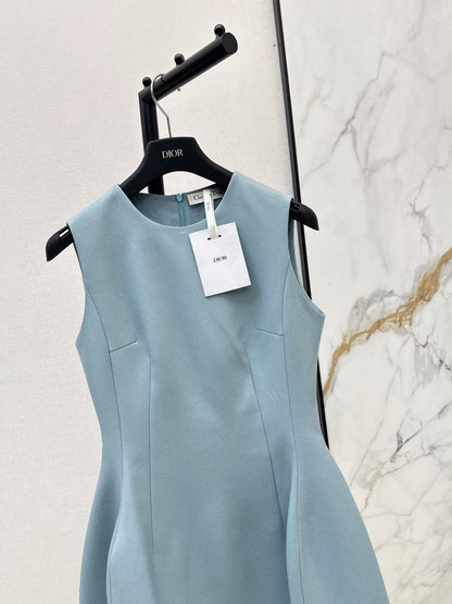 26ss Solid Color Waist-Cinching Dress