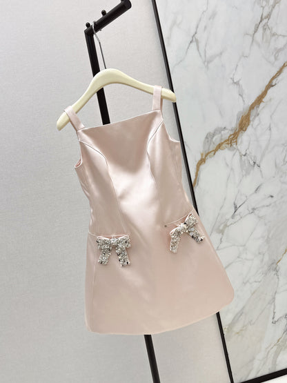 26ss Satin Spaghetti Strap A-Line Dress