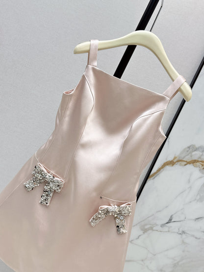 26ss Satin Spaghetti Strap A-Line Dress