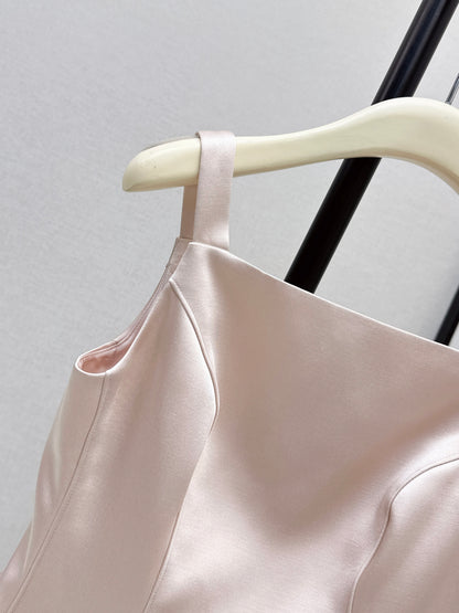 26ss Satin Spaghetti Strap A-Line Dress
