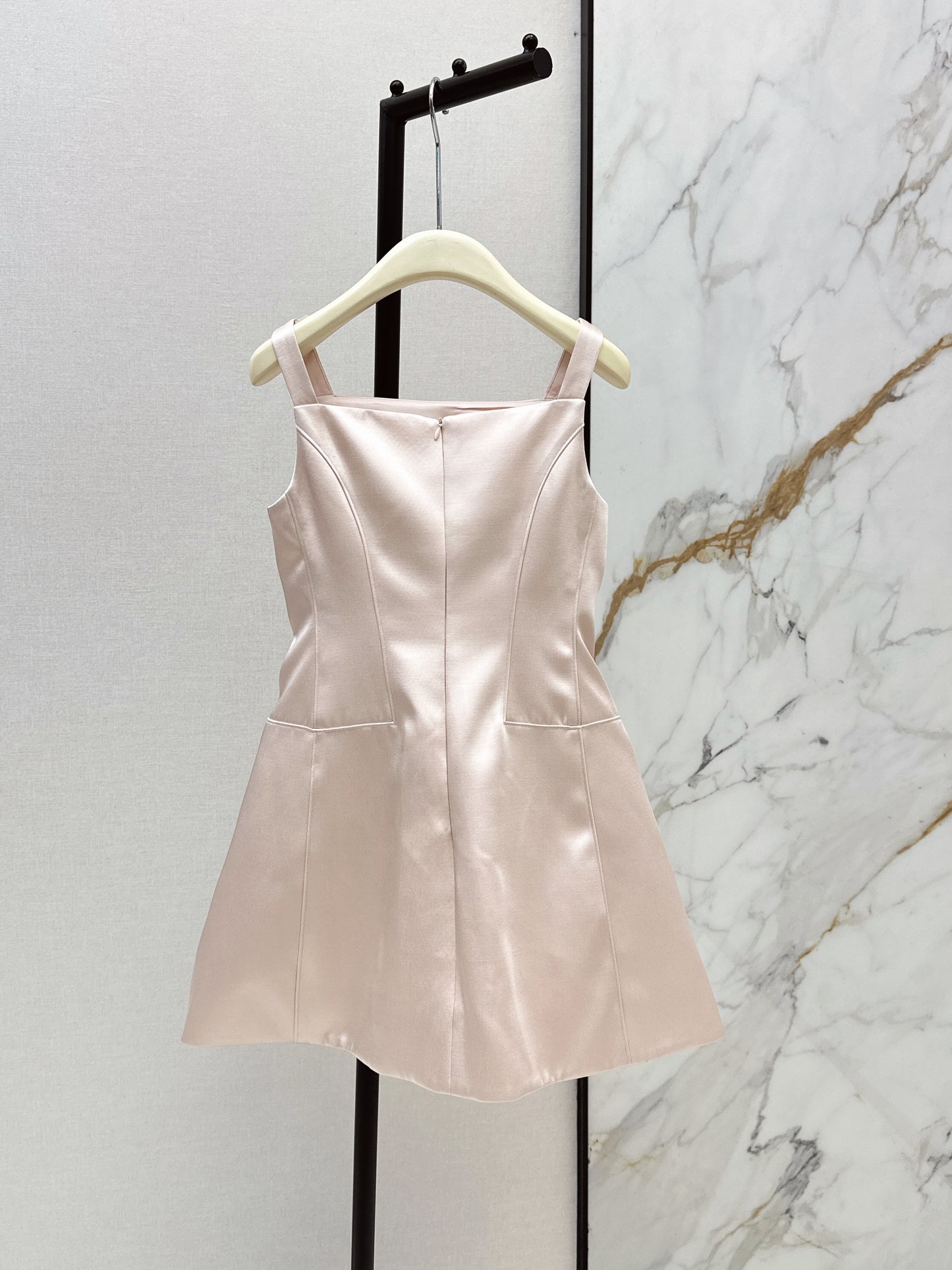 26ss Satin Spaghetti Strap A-Line Dress