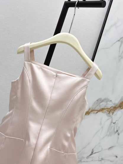 26ss Satin Spaghetti Strap A-Line Dress