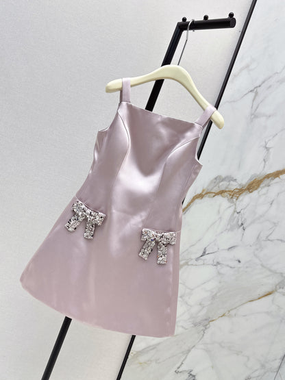 26ss Satin Spaghetti Strap A-Line Dress