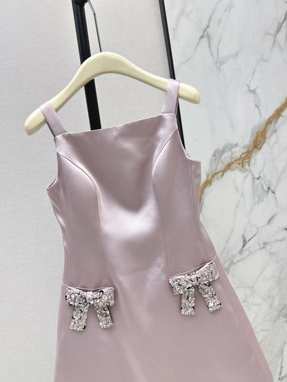 26ss Satin Spaghetti Strap A-Line Dress